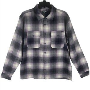 Billabong Flannel Shirt Men's‎ Small Offshore Purple Plaid Long Sleeve NEW